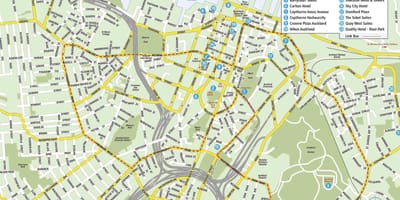 Карта на Окленд во центарот на градот